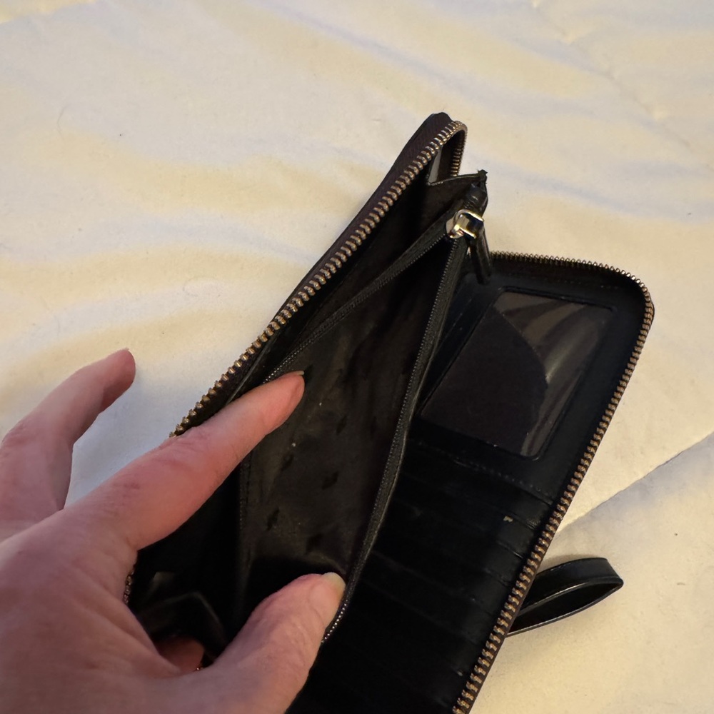 kate spade Black Leather Zip Wristlet Wallet - Picture 6 of 16